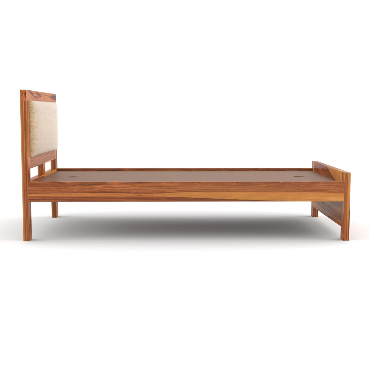 Bhagwati Art Sheesham Wood Single Bed without Storage – Cushion Dalla – view 7