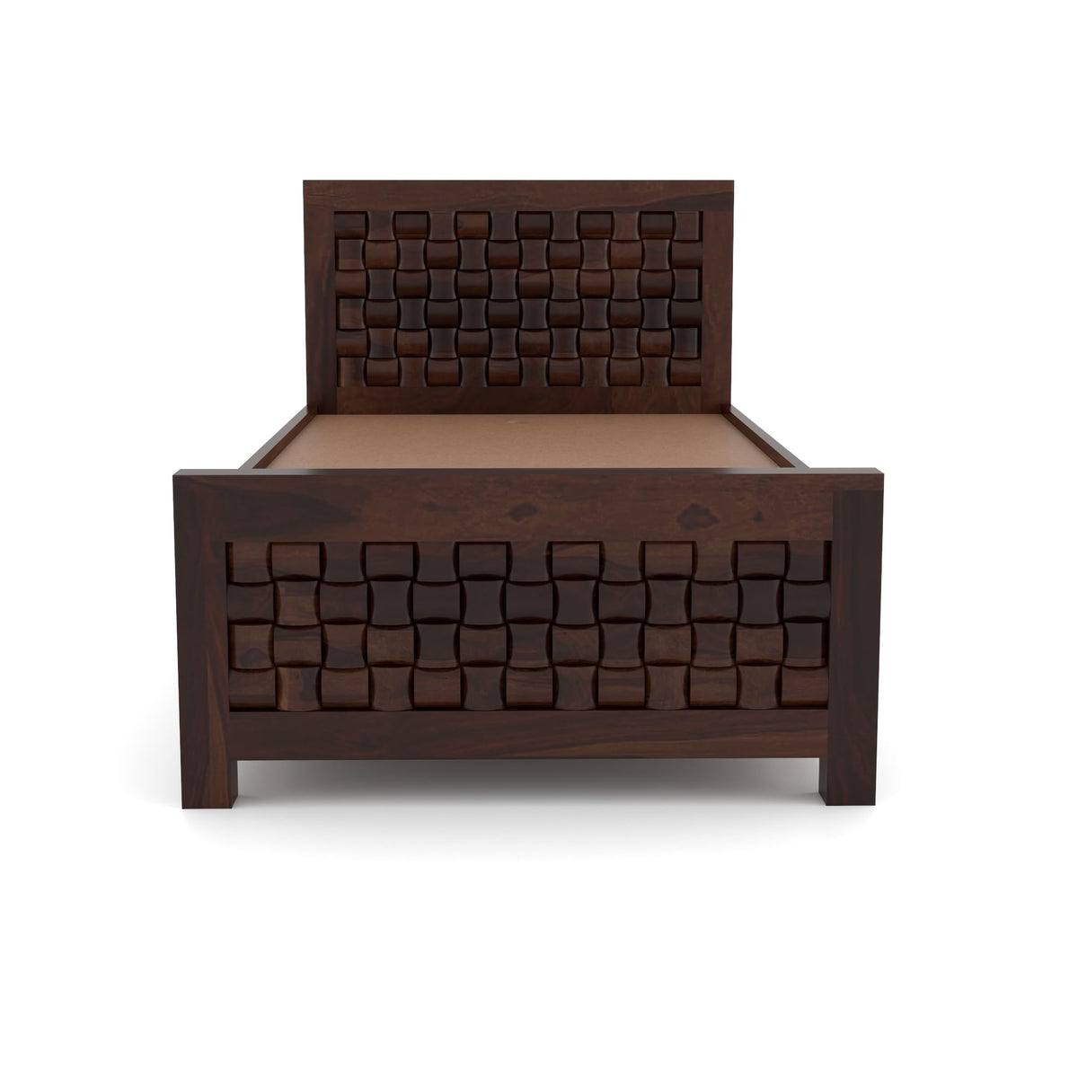Bhagwati Art Sheesham Single Bed with Storage & 1 Bedside Table – Niwar – view 14