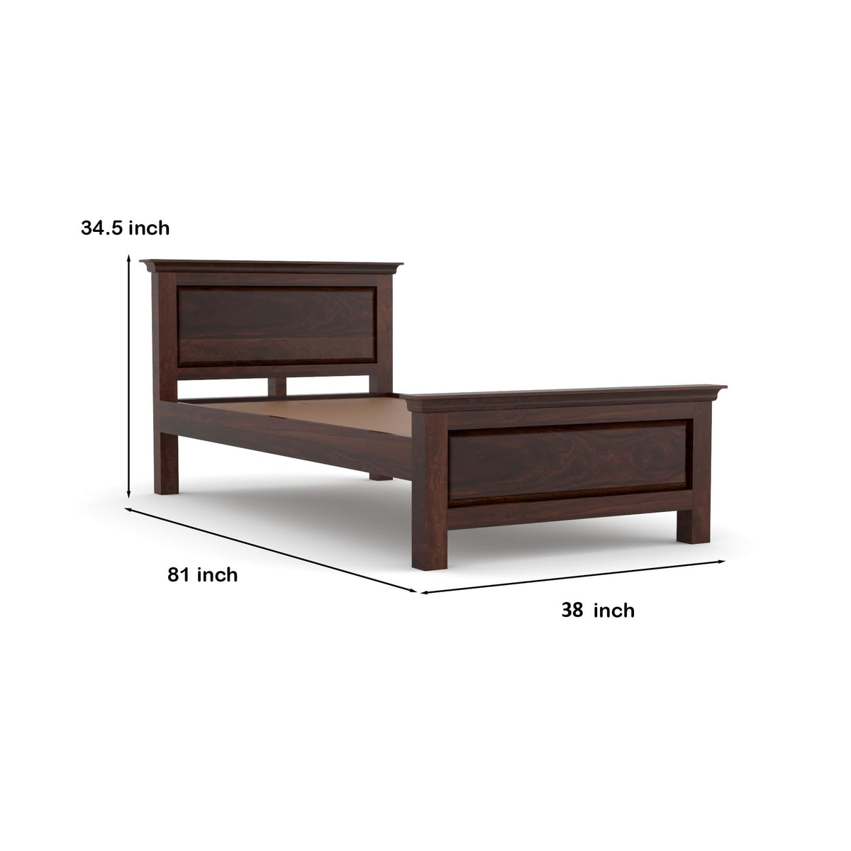 Bhagwati Art Sheesham Wood Single Bed without Storage – 1 Dalla Design – view 10
