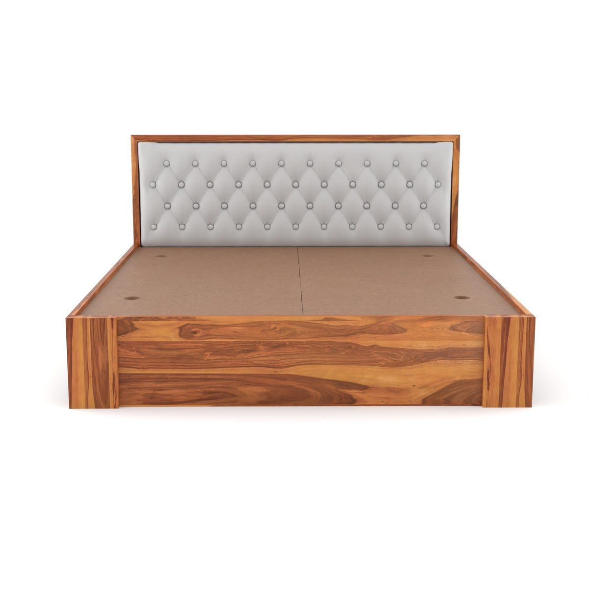 Bhagwati Art Sheesham Wood Bed without Storage – Upholstered Diamond – view 6