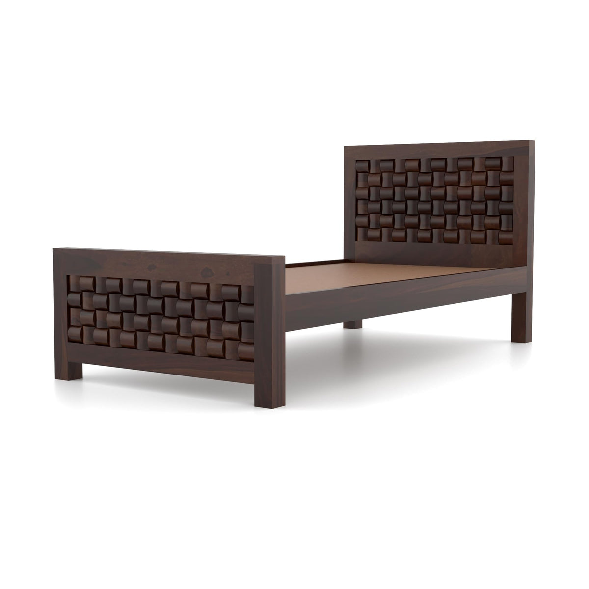 Bhagwati Art Sheesham Wood Single Bed without Storage – Niwar Design – view 12