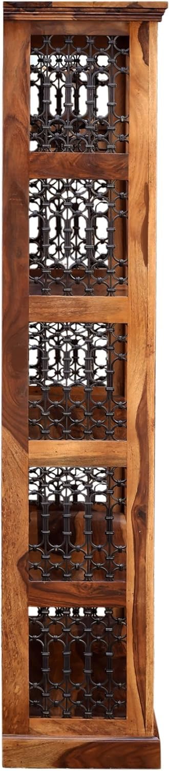 Bhagwati Art Sheesham Wood 5-Shelf Bookshelf – Jaali Design – view 6