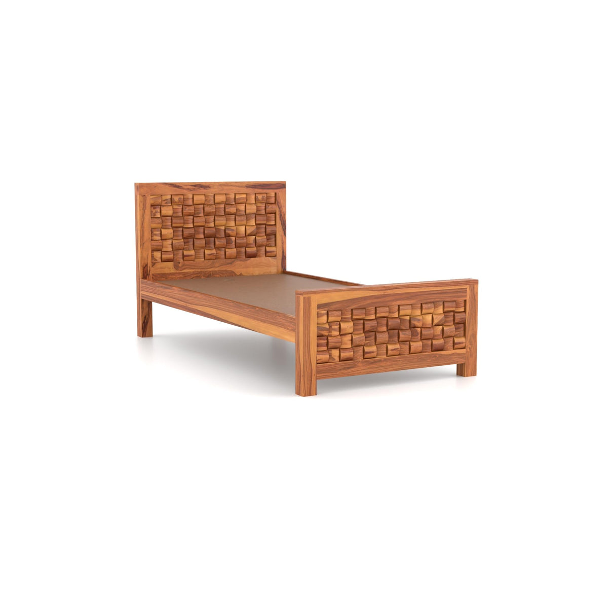 Bhagwati Art Sheesham Wood Single Bed without Storage – Niwar Design – view 7
