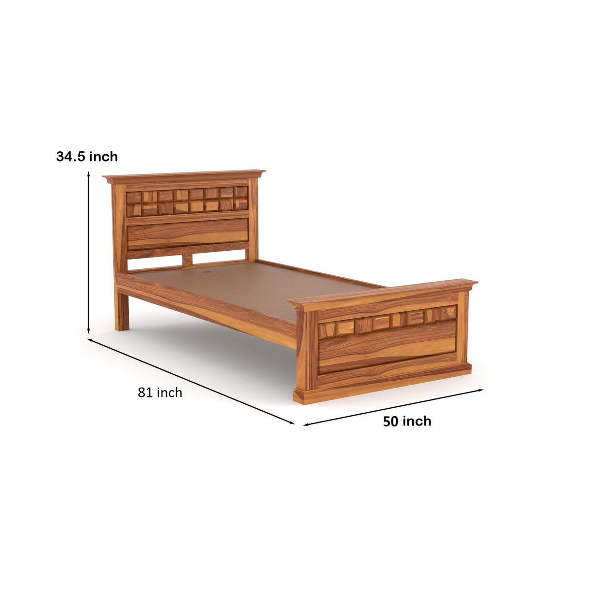Bhagwati Art Sheesham Wood Single Bed without Storage – Chocolate – view 18