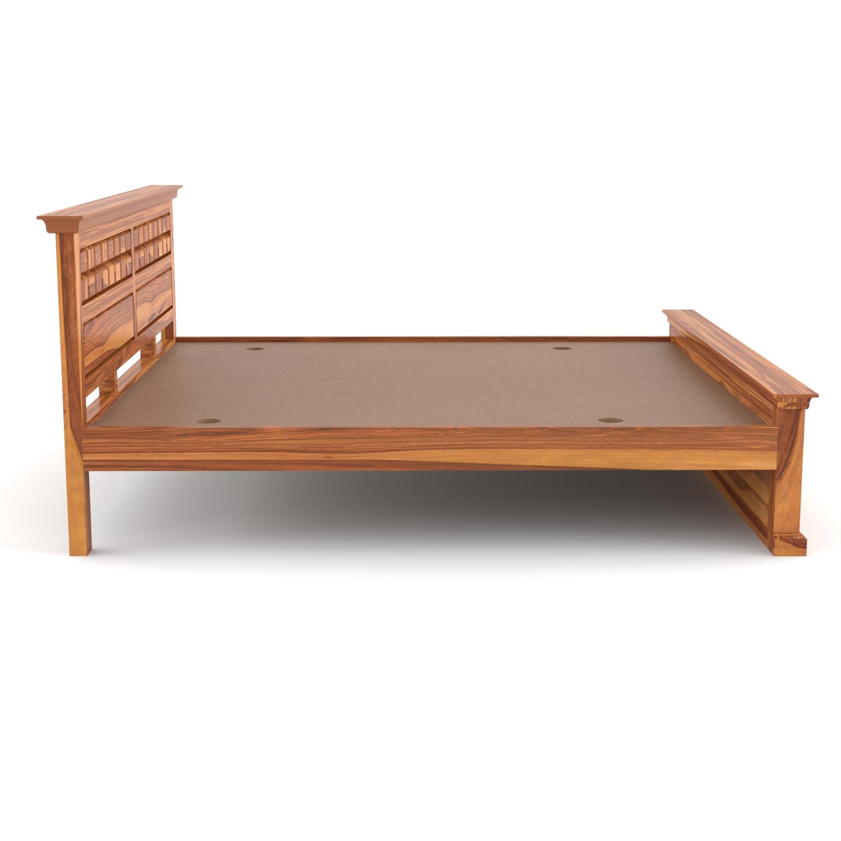 Bhagwati Art Sheesham Wood Bed without Storage – Chocolate Design – view 7