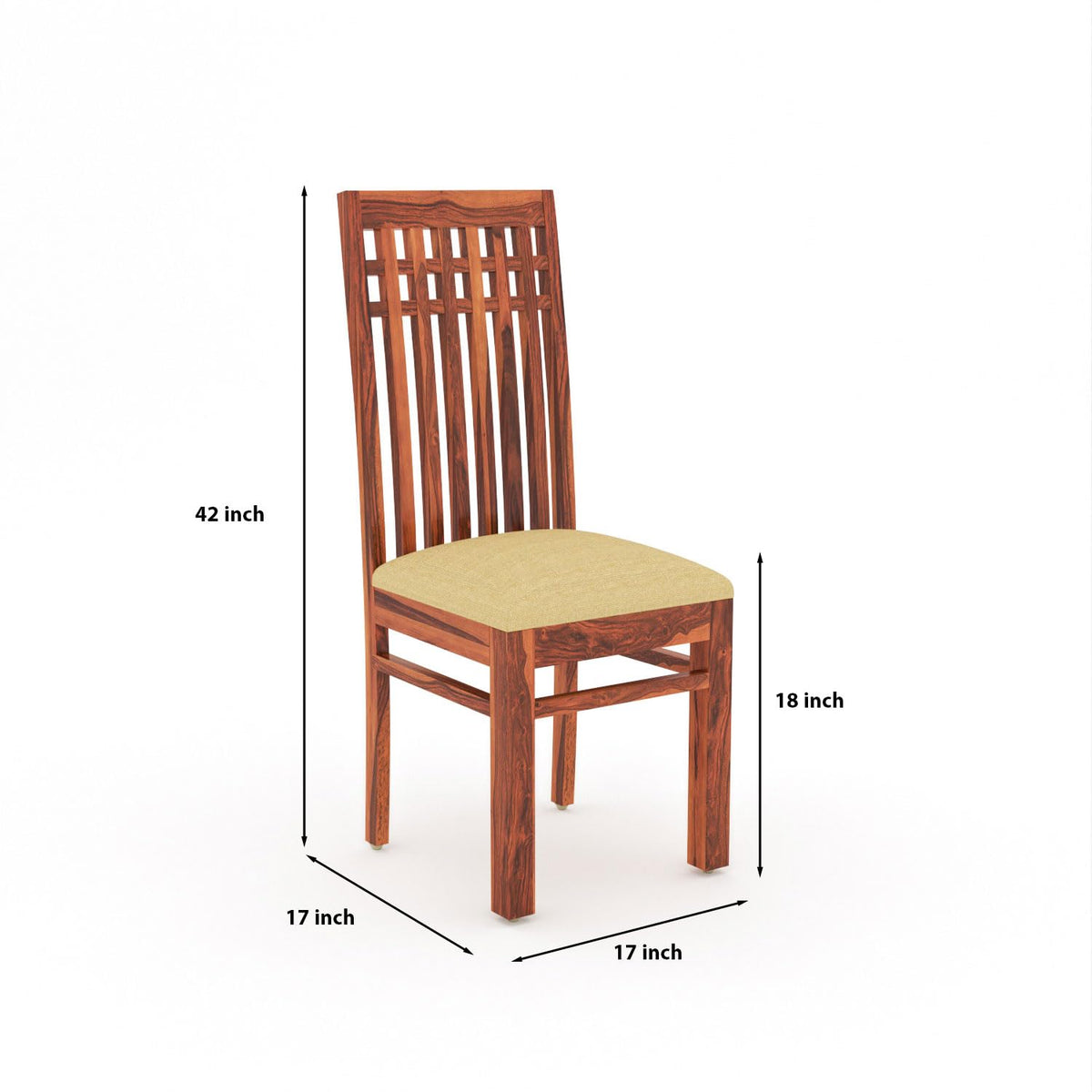 Bhagwati Art Sheesham Wood Dining Set with High Back Chairs – Round – view 3