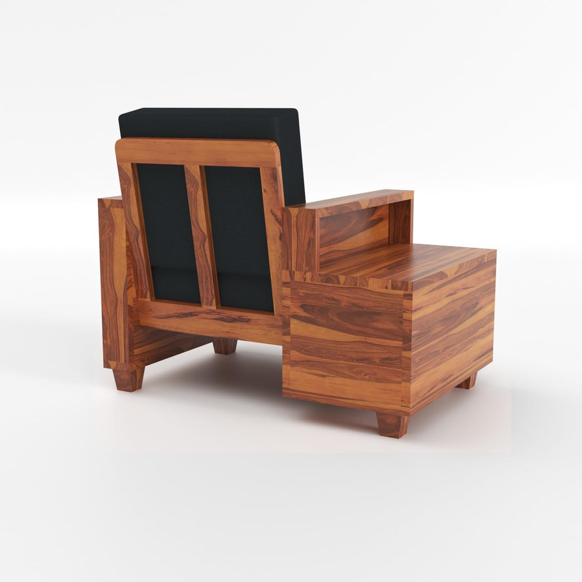 Bhagwati Art Sheesham Wood 1 Seater Sofa with Drawer Storage – view 5