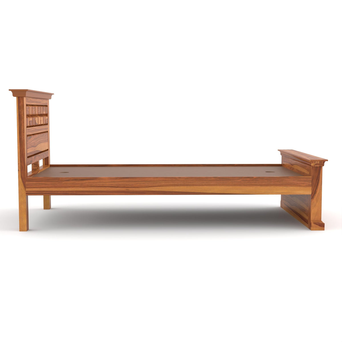 Bhagwati Art Sheesham Wood Single Bed without Storage – Chocolate – view 7