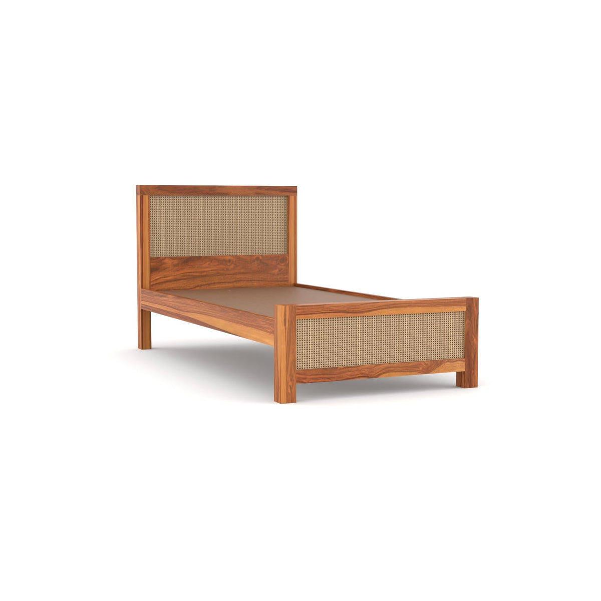 Bhagwati Art Sheesham Single Bed without Storage – 2 Jali Rattan Cane – view 5