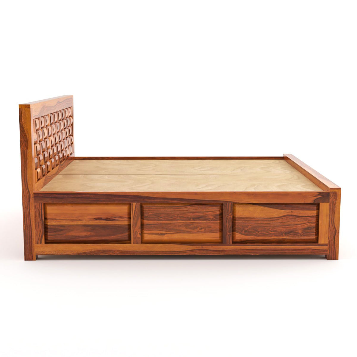 Bhagwati Art Sheesham Wood Bed with Box Storage – Niwar Design – view 6