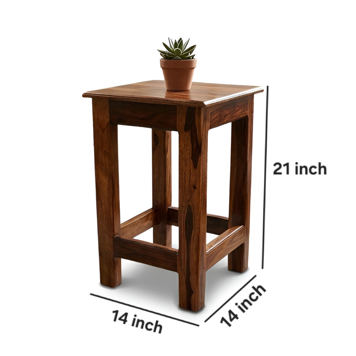 Bhagwati Art Sheesham Wood Side Table – Compact End Table – view 2