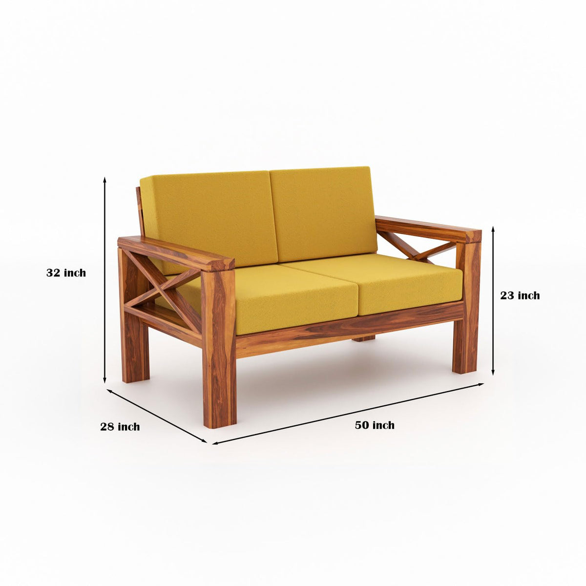 Bhagwati Art Sheesham Wood 7 Seater Sofa Set with X Design Armrests – view 46