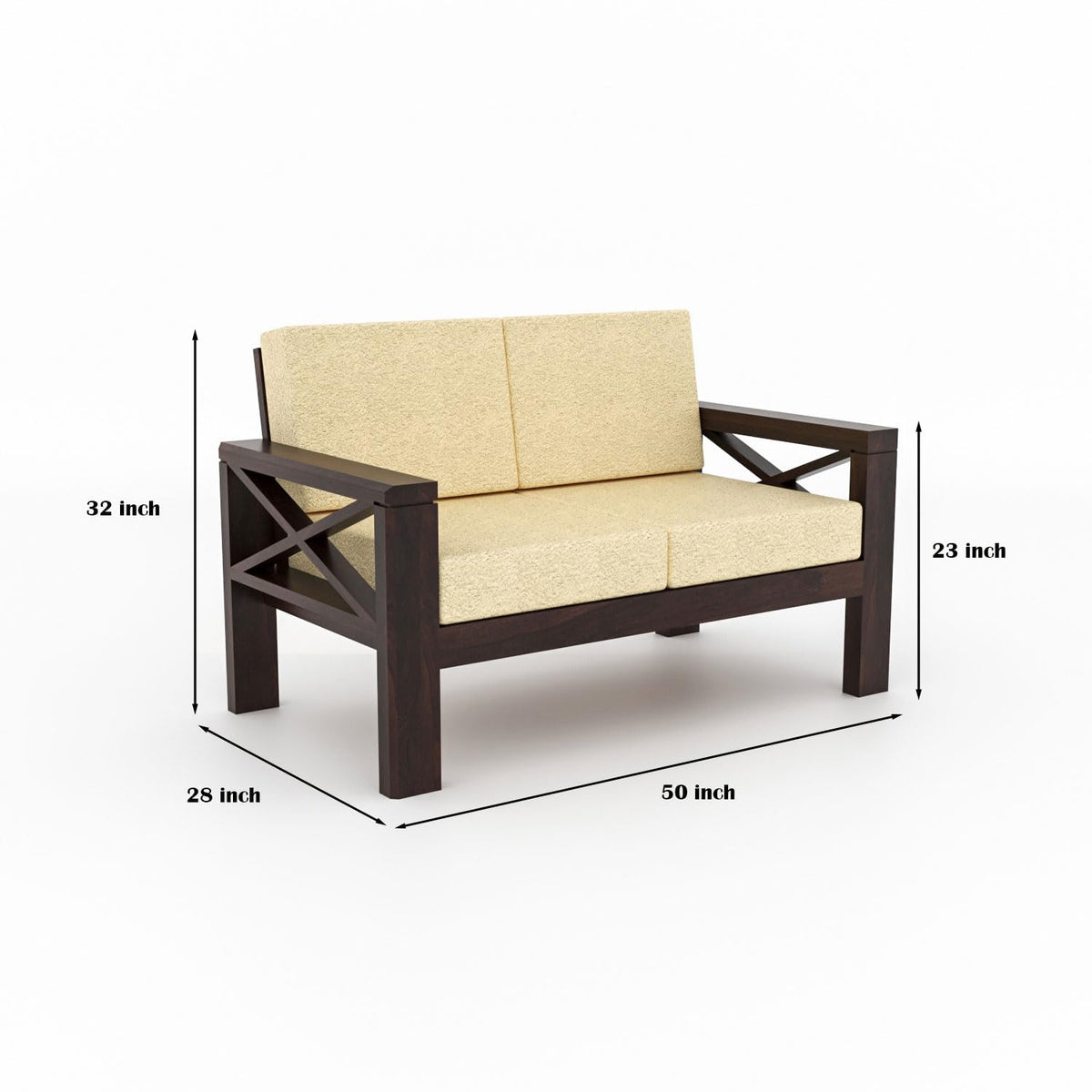 Bhagwati Art Sheesham Wood 7 Seater Sofa Set with X Design Armrests – view 11