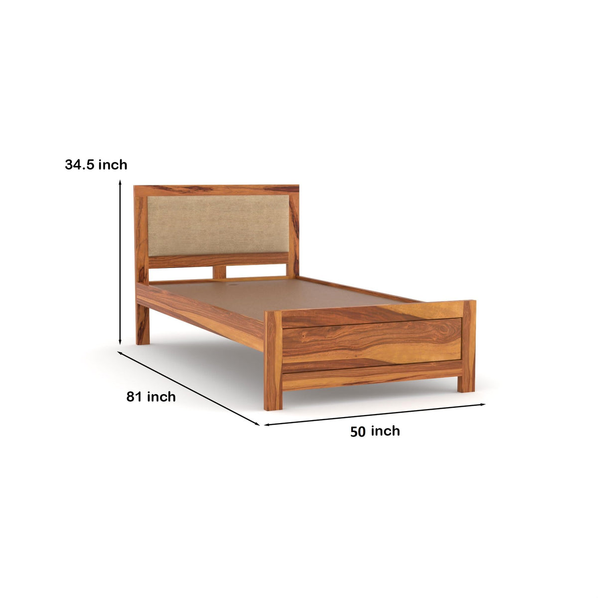 Bhagwati Art Sheesham Wood Single Bed without Storage – Cushion Dalla – view 18