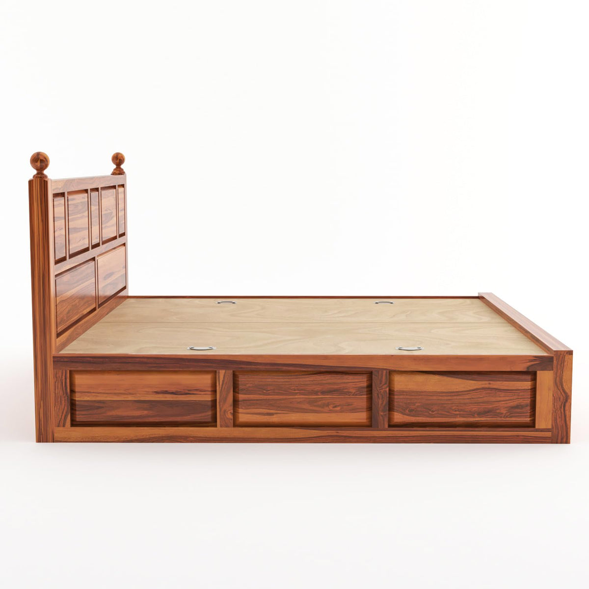 Bhagwati Art Sheesham Wood Bed with Box Storage – Lattu Design – view 15