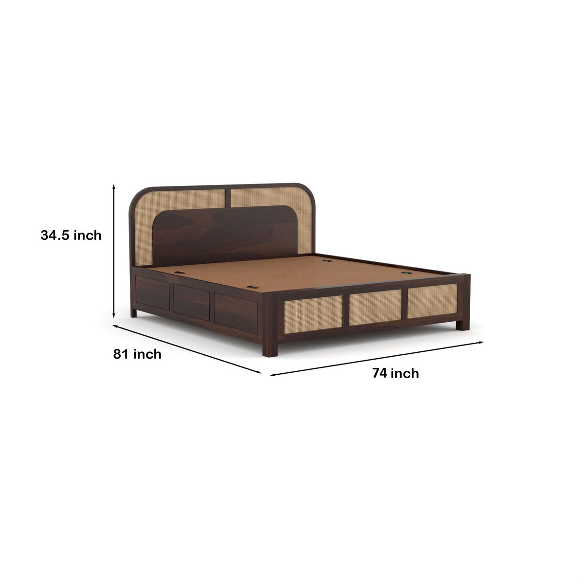 Bhagwati Art Sheesham Wood Bed with Box Storage – 5 Jali Rattan Cane – view 18