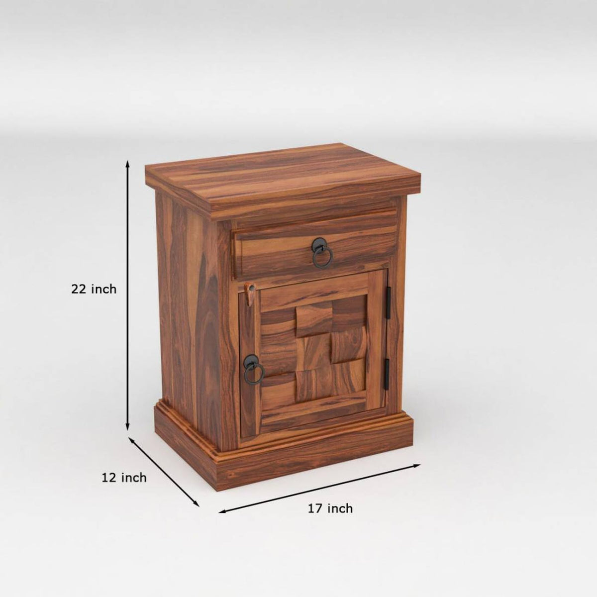 Bhagwati Art Sheesham Bed with Storage & 2 Bedside Tables – Niwar – view 3