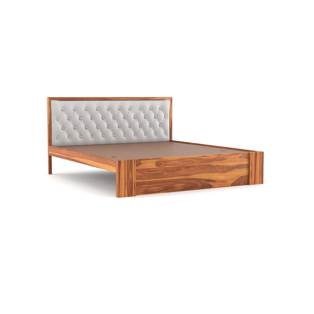 Bhagwati Art Sheesham Wood Bed without Storage – Upholstered Diamond – view 8