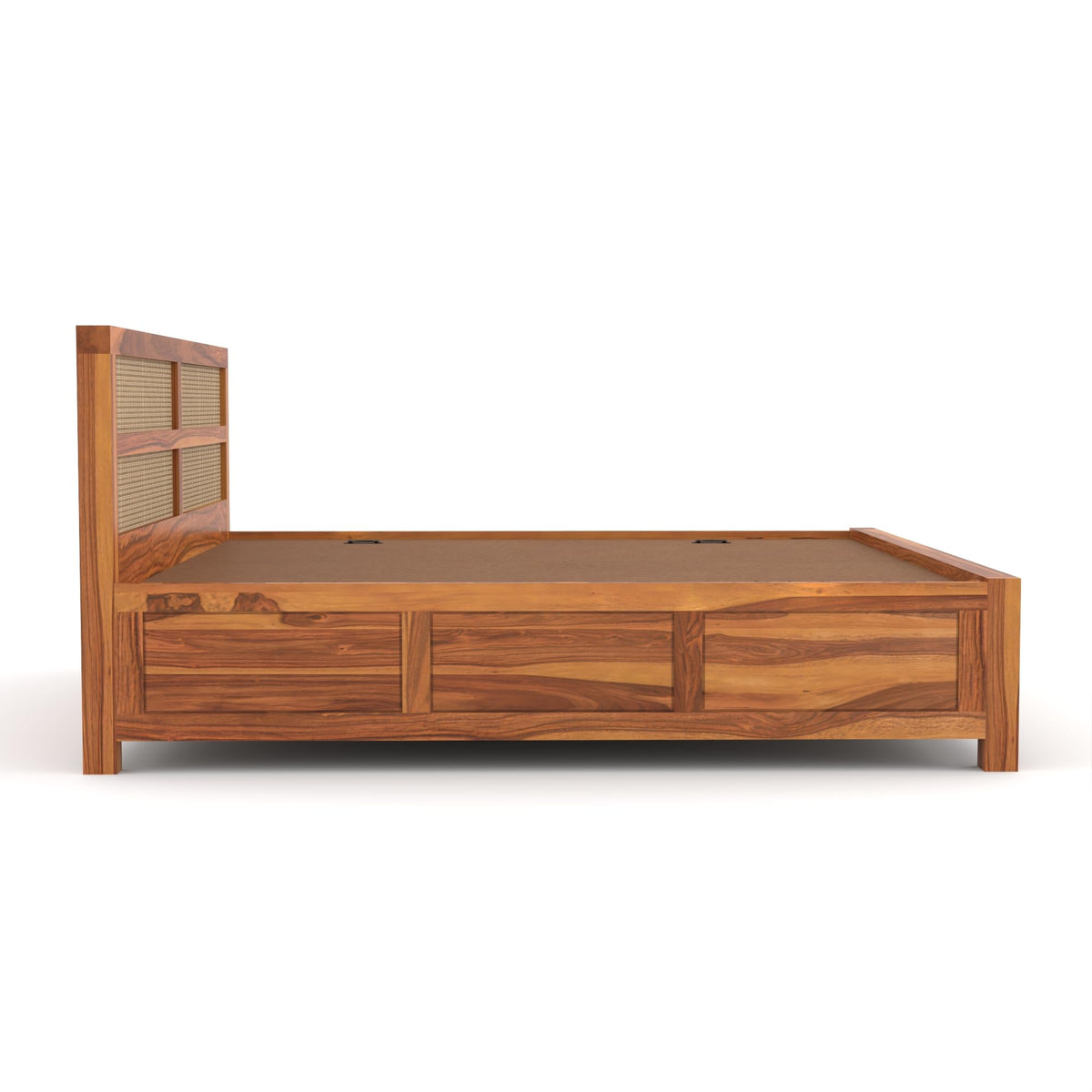Bhagwati Art Sheesham Wood Bed with Box Storage – 8 Jali Rattan Cane – view 6