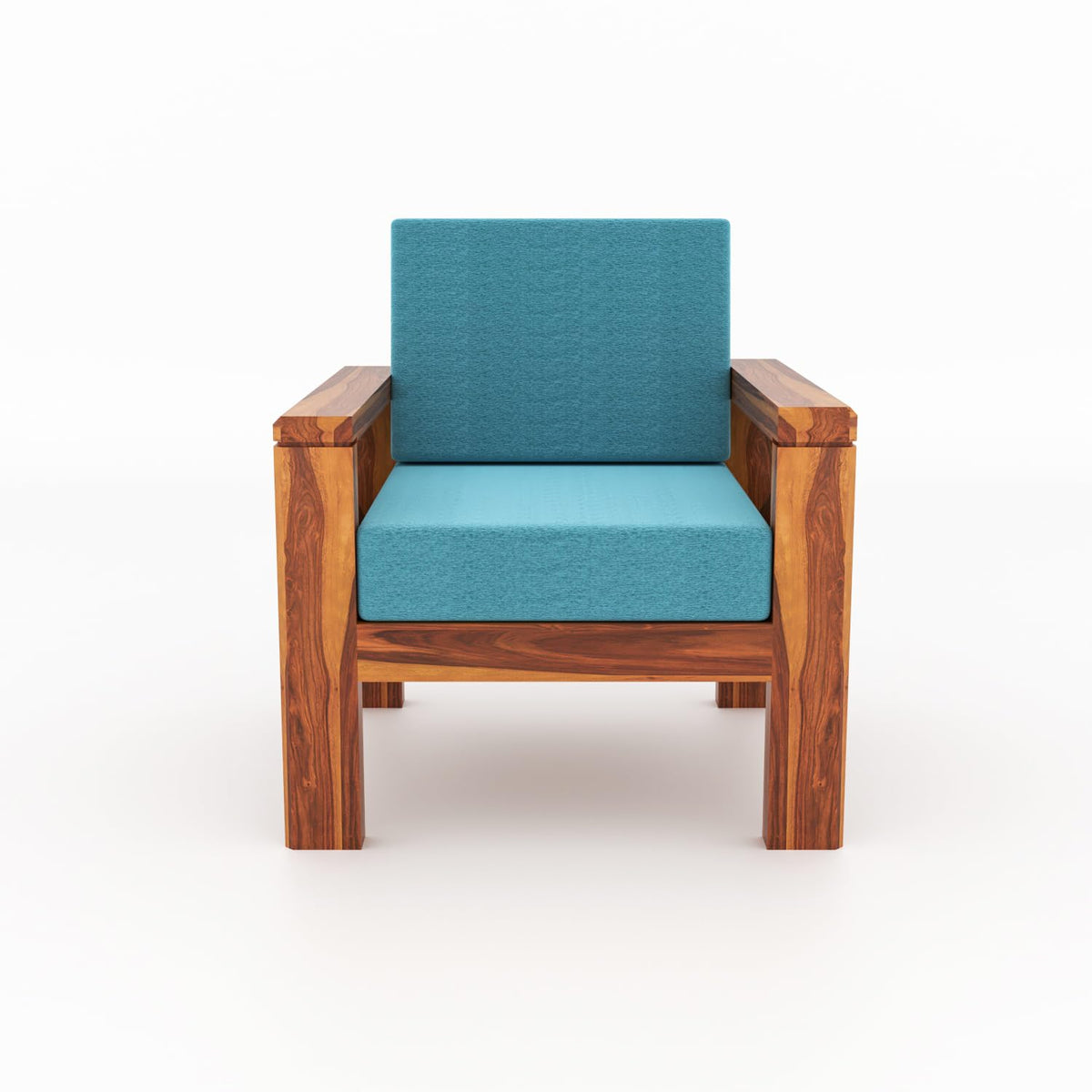 Bhagwati Art Sheesham Wood 1 Seater Sofa with X Design Armrests – view 3