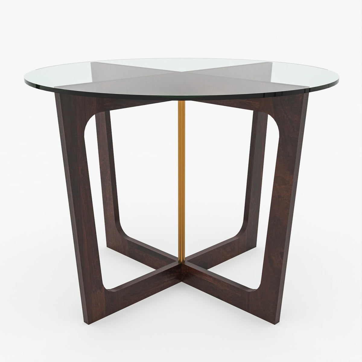 Bhagwati Art Sheesham Wood Dining Set with Urban Glass Top – Round – view 13