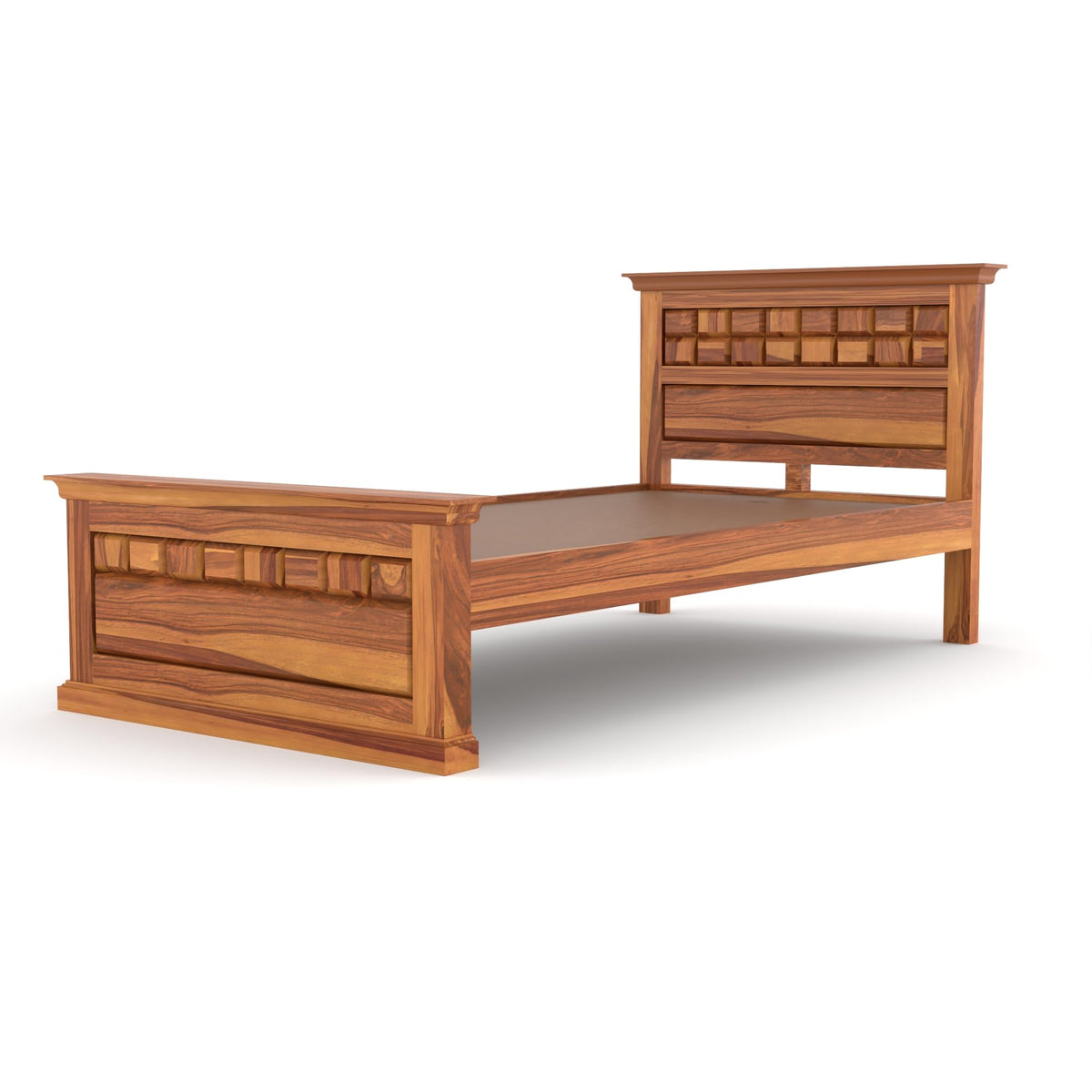 Bhagwati Art Sheesham Wood Single Bed without Storage – Chocolate – view 6