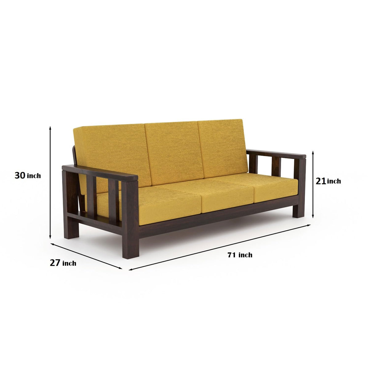 Bhagwati Art Sheesham Wood 3 Seater Sofa – Lounge Design – view 17