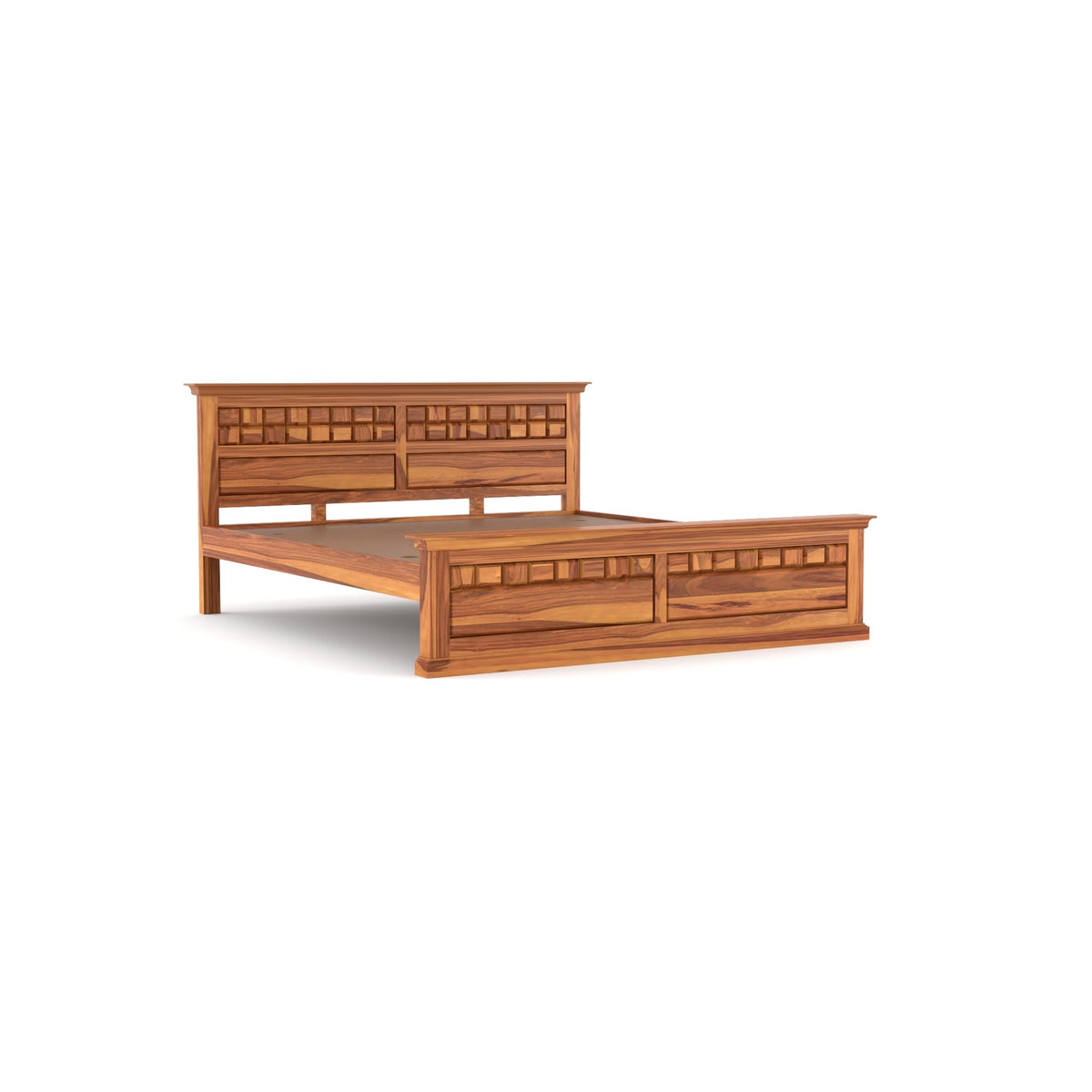 Bhagwati Art Sheesham Wood Bed without Storage – Chocolate Design – view 8