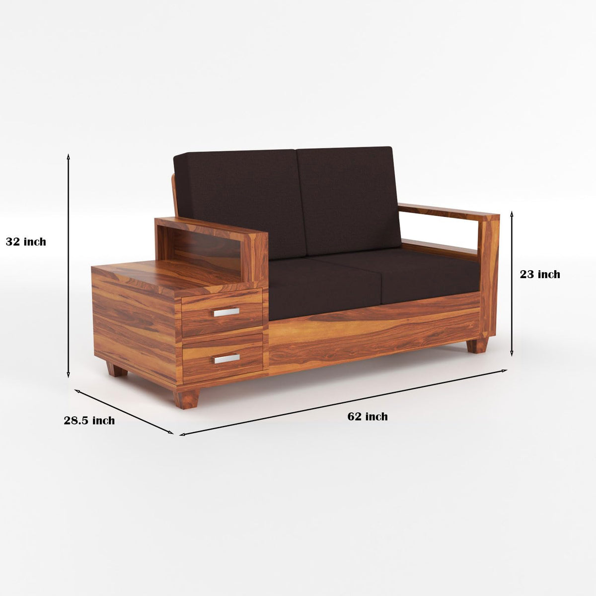 Bhagwati Art Sheesham Wood 7 Seater Sofa Set with Drawer Storage – view 11