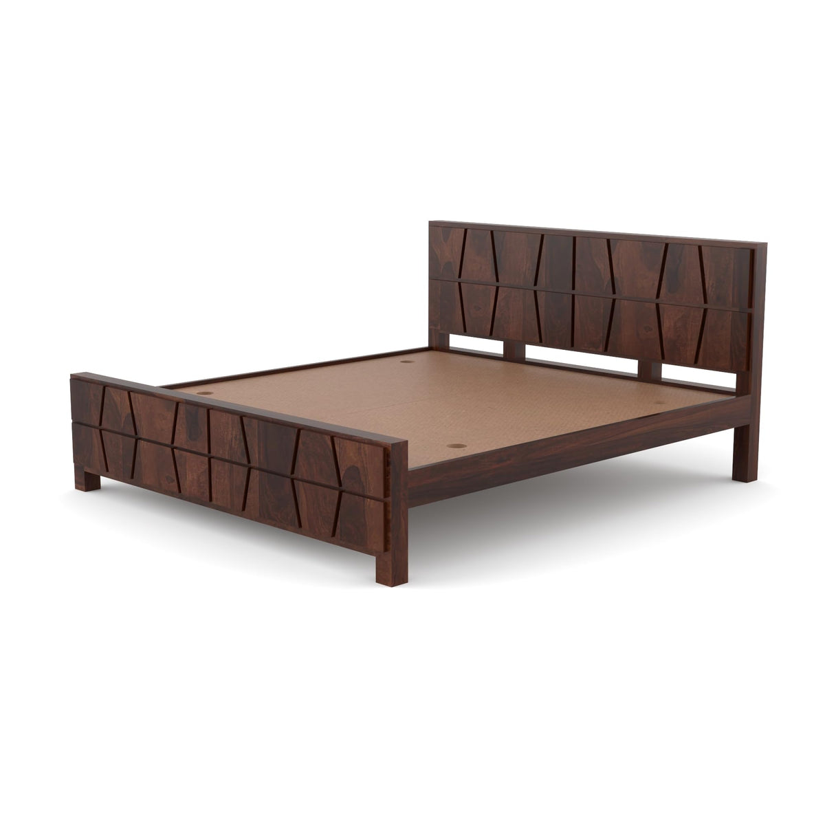 Bhagwati Art Sheesham Wood Bed without Storage – Zigzag Design – view 14