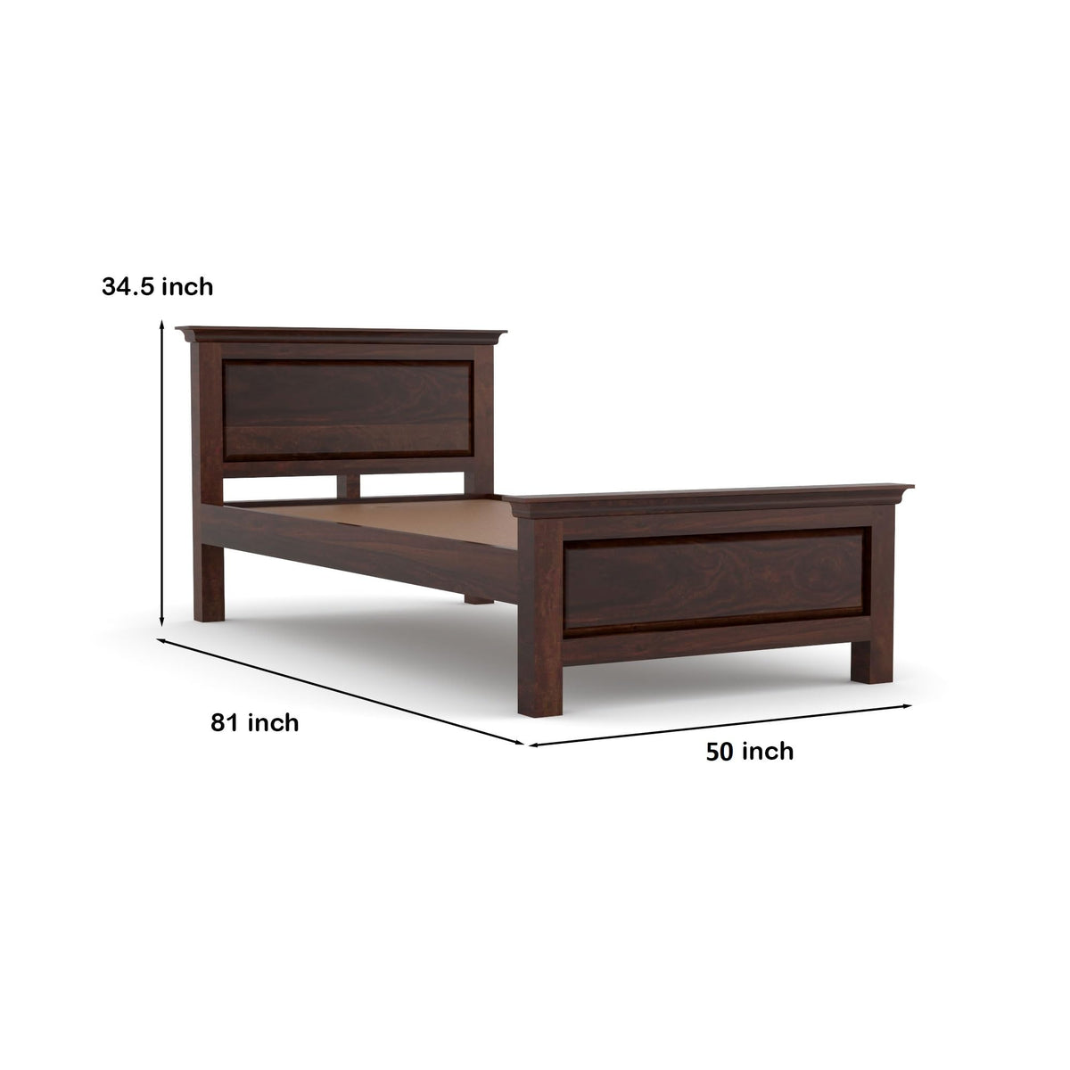Bhagwati Art Sheesham Wood Single Bed without Storage – 1 Dalla Design – view 20