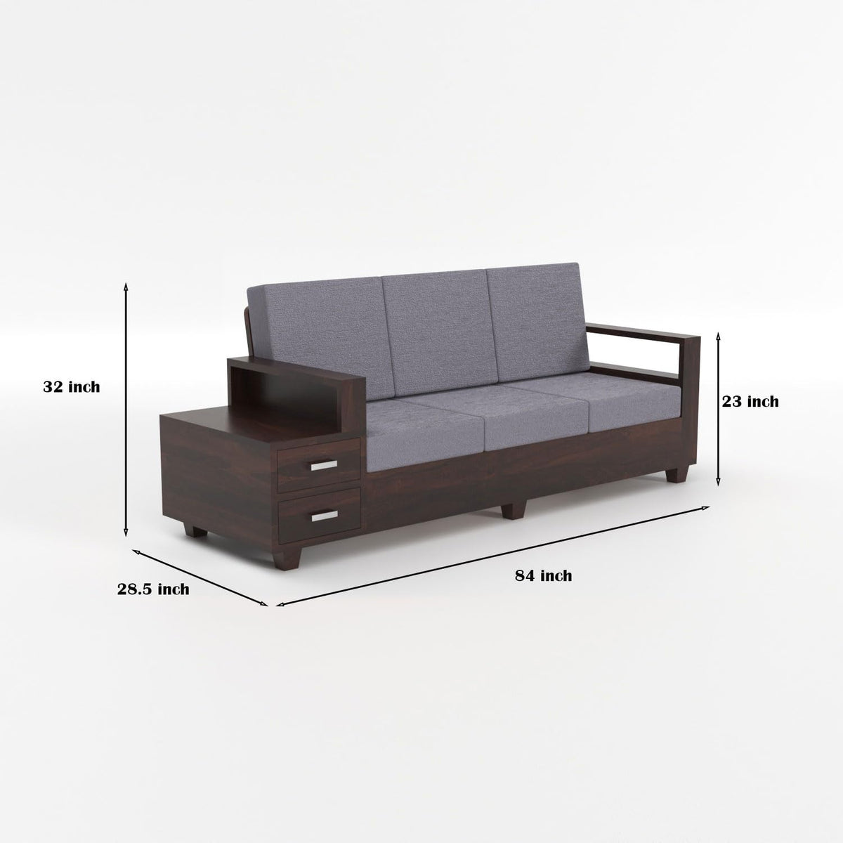 Bhagwati Art Sheesham Wood 7 Seater Sofa Set with Drawer Storage – view 35