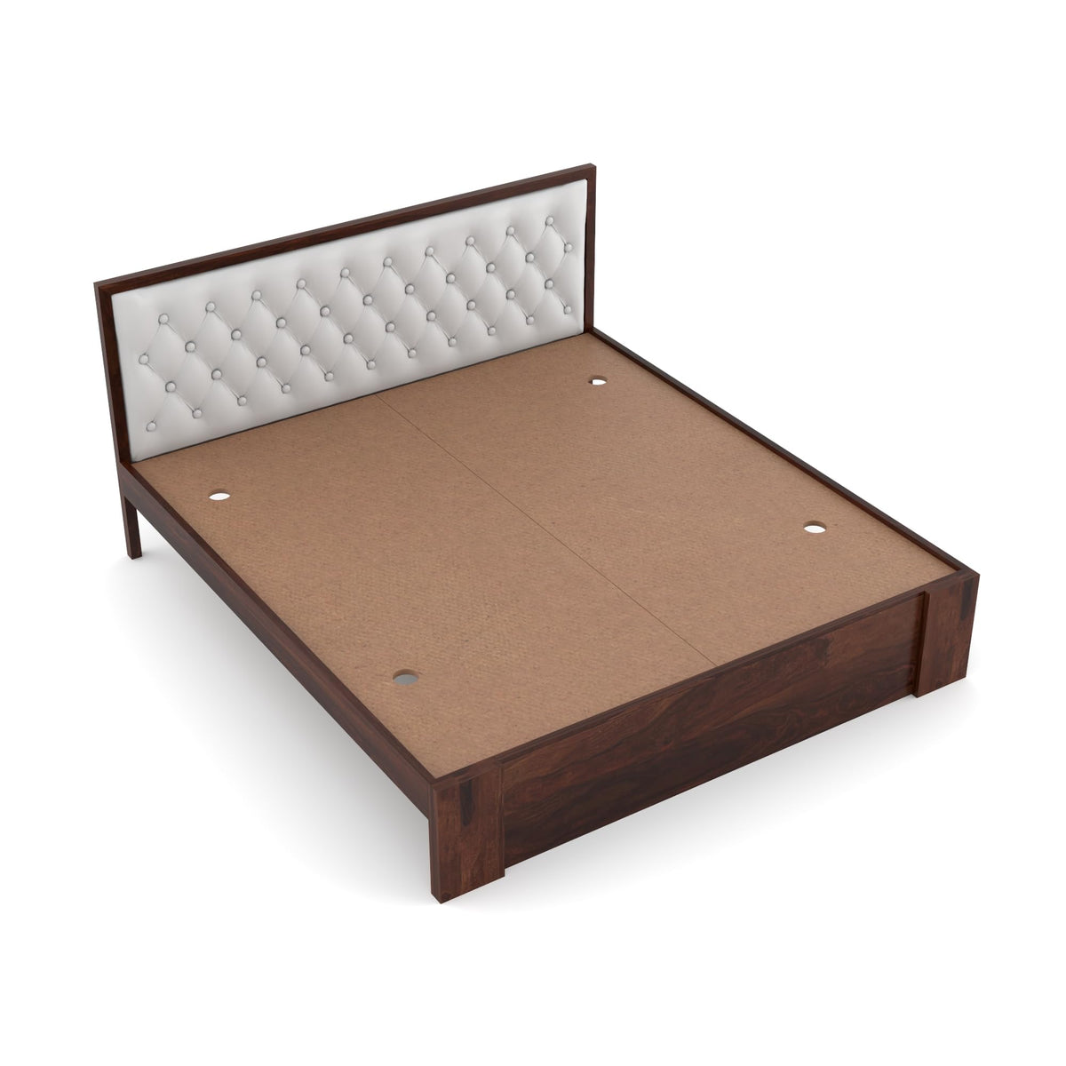 Bhagwati Art Sheesham Wood Bed without Storage – Upholstered Diamond – view 11