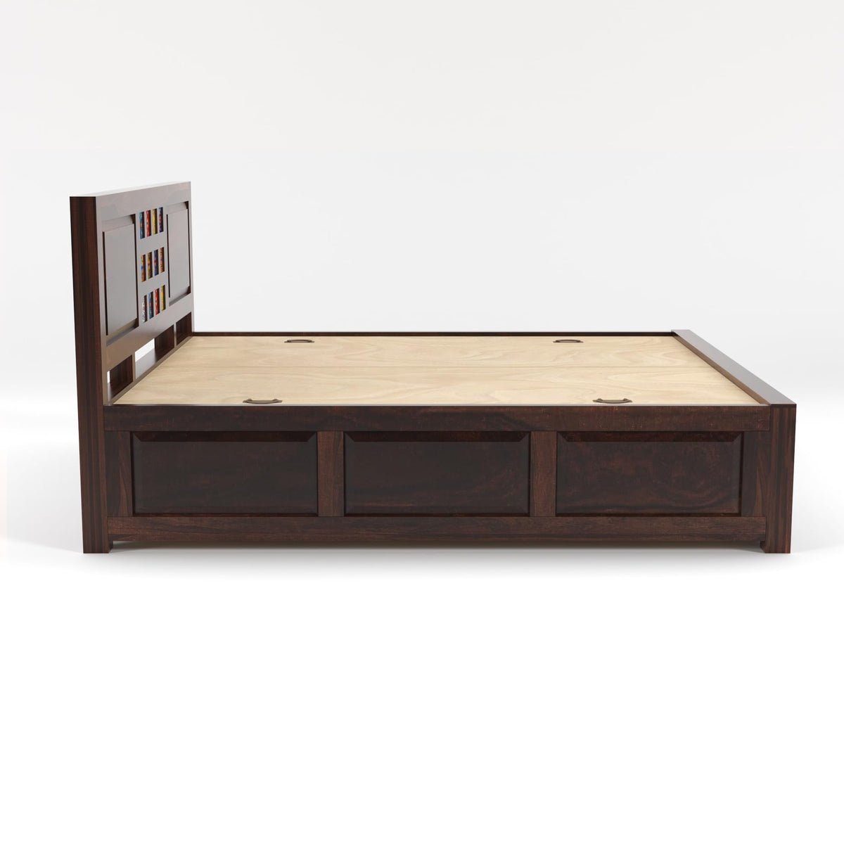 Bhagwati Art Sheesham Wood Bed with Box Storage – Tile Dalla Design – view 15