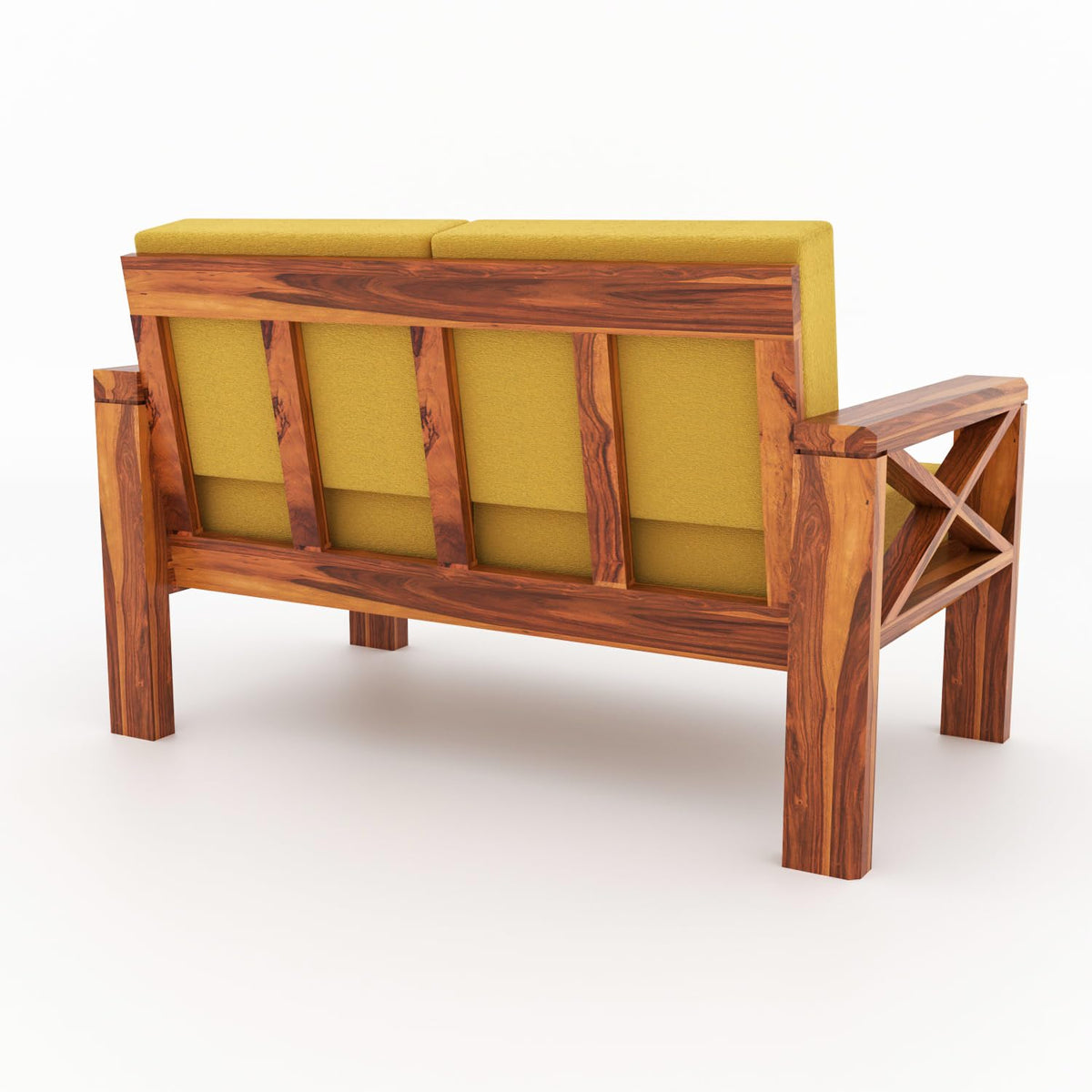 Bhagwati Art Sheesham Wood 4 Seater Sofa with X Design Armrests – view 30