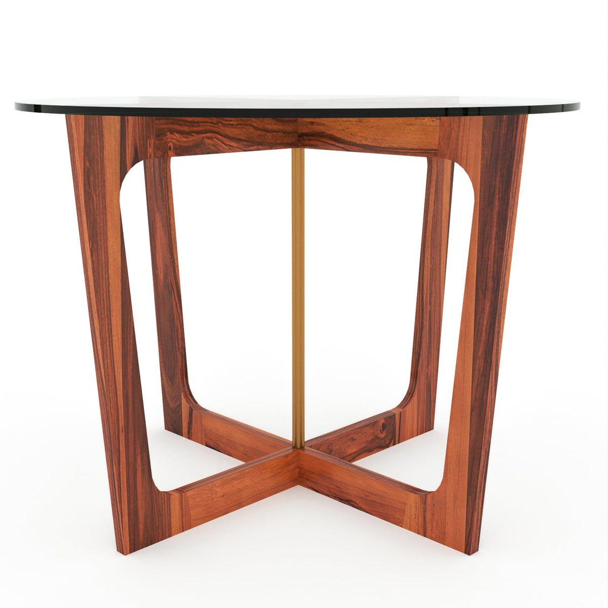 Bhagwati Art Sheesham Wood Dining Set with Urban Glass Top – Round – view 7