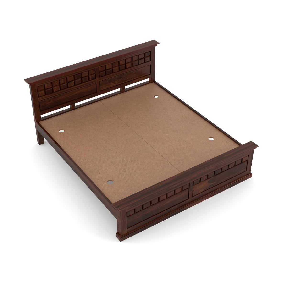 Bhagwati Art Sheesham Wood Bed without Storage – Chocolate Design – view 11