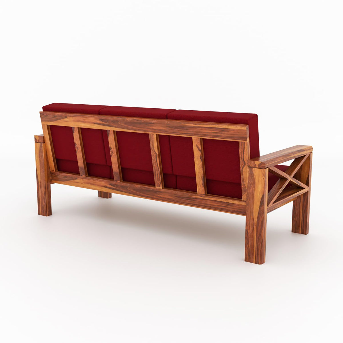 Bhagwati Art Sheesham Wood 7 Seater Sofa Set with X Design Armrests – view 44