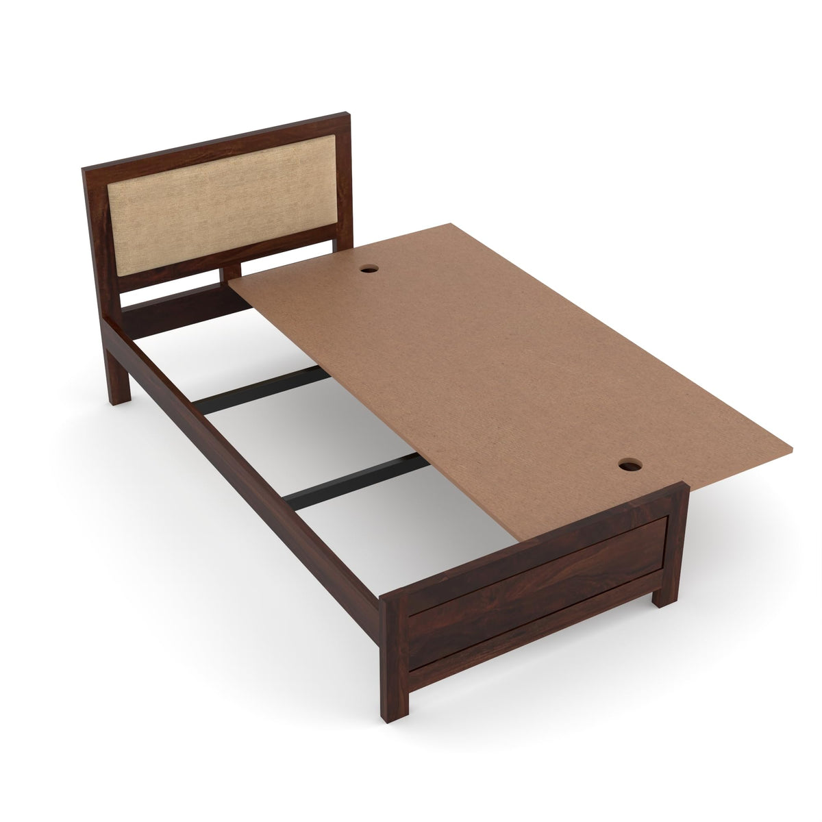 Bhagwati Art Sheesham Wood Single Bed without Storage – Cushion Dalla – view 12
