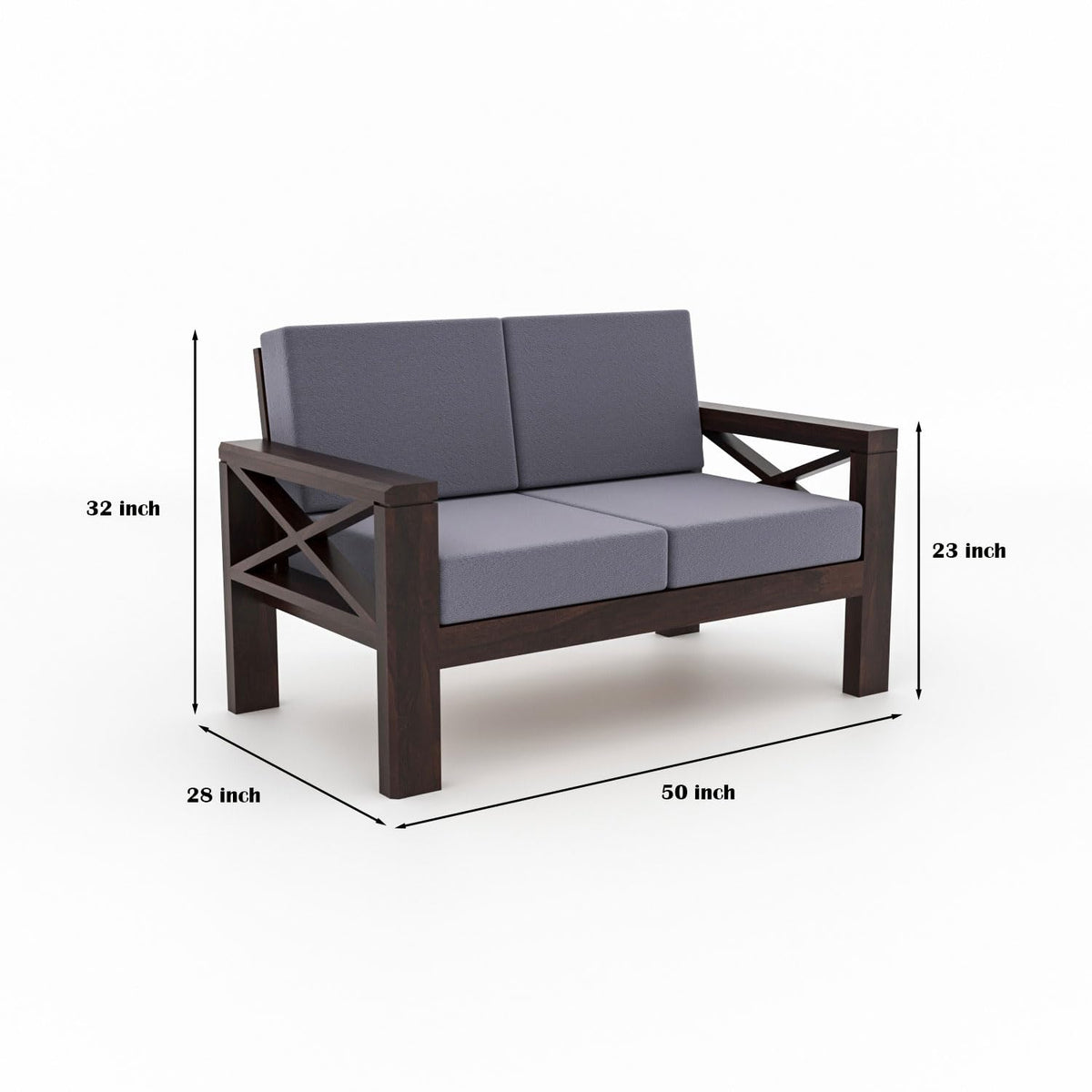 Bhagwati Art Sheesham Wood 7 Seater Sofa Set with X Design Armrests – view 28