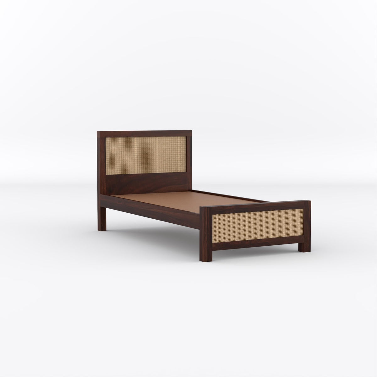 Bhagwati Art Sheesham Single Bed without Storage – 2 Jali Rattan Cane – view 15
