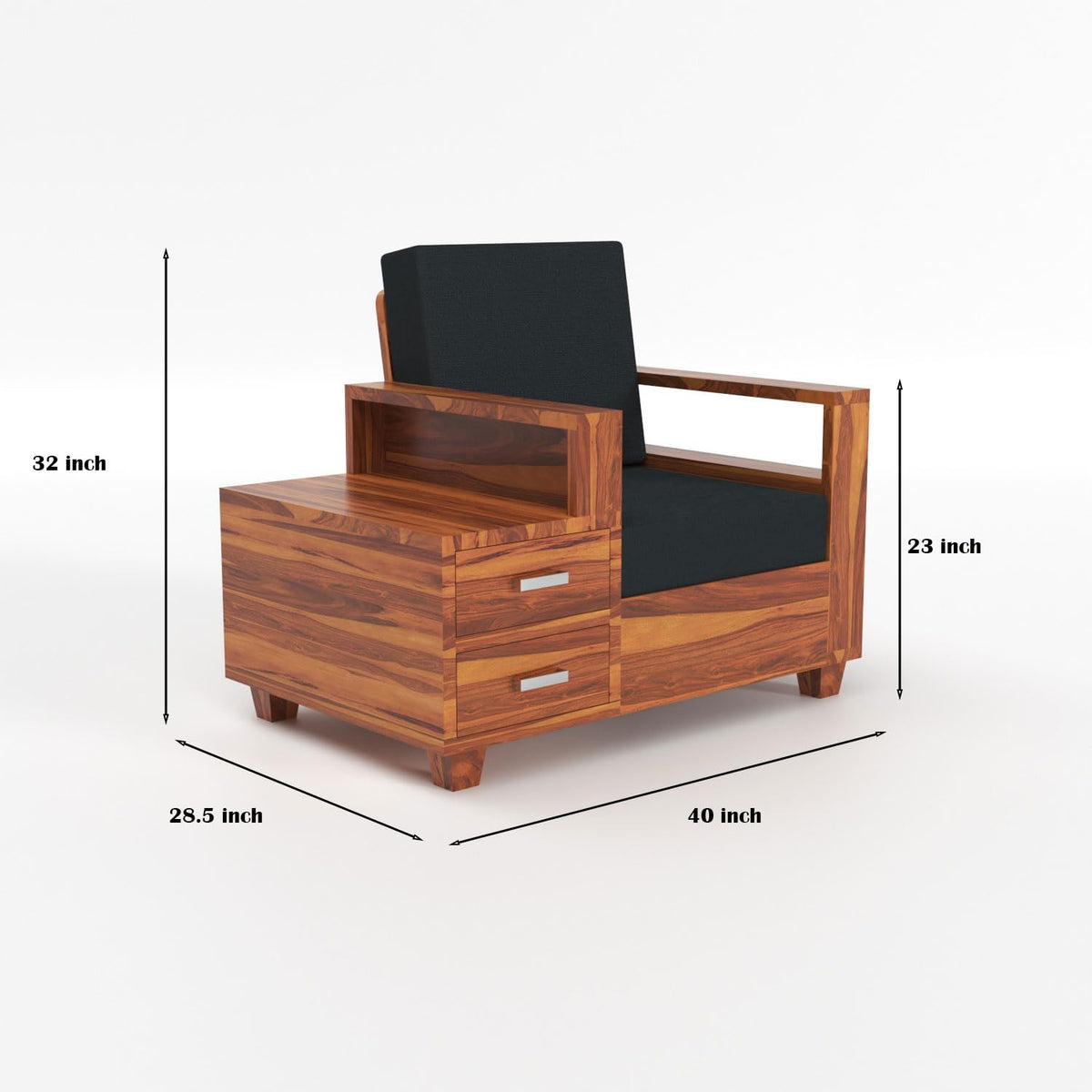 Bhagwati Art Sheesham Wood 6 Seater Sofa Set with Drawer Storage – view 4