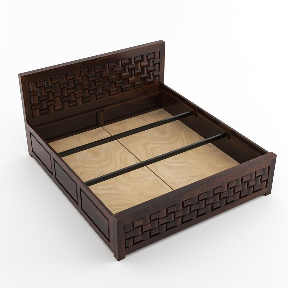 Bhagwati Art Sheesham Wood Bed with Box Storage – Niwar Design – view 11