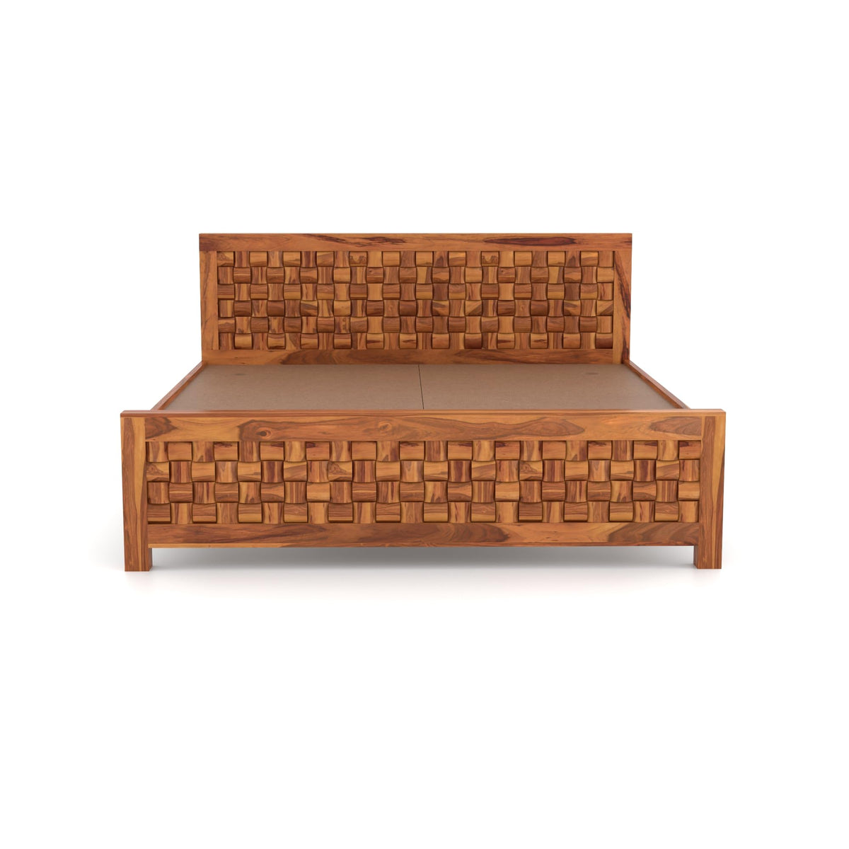 Bhagwati Art Sheesham Wood Bed without Storage – Niwar Design – view 3