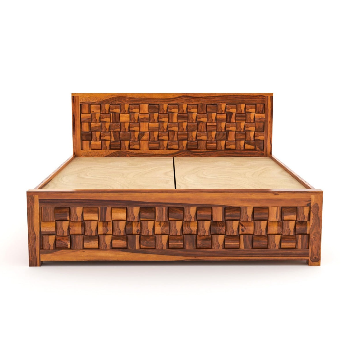Bhagwati Art Sheesham Wood Bed with Box Storage – Niwar Design – view 7