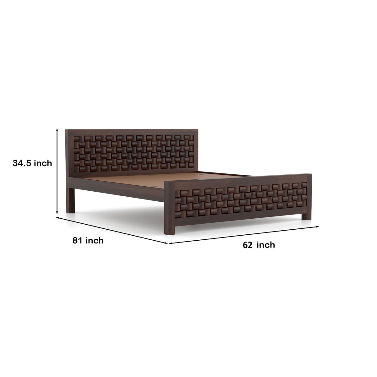Bhagwati Art Sheesham Wood Bed without Storage – Niwar Design – view 18