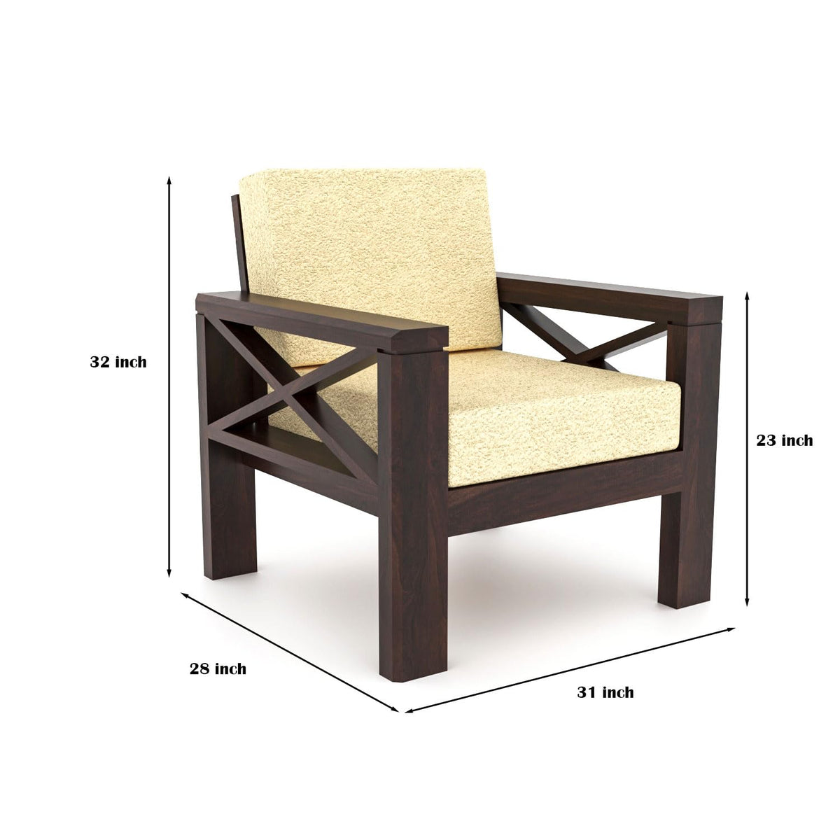 Bhagwati Art Sheesham Wood 6 Seater Sofa Set with X Design Armrests – view 11