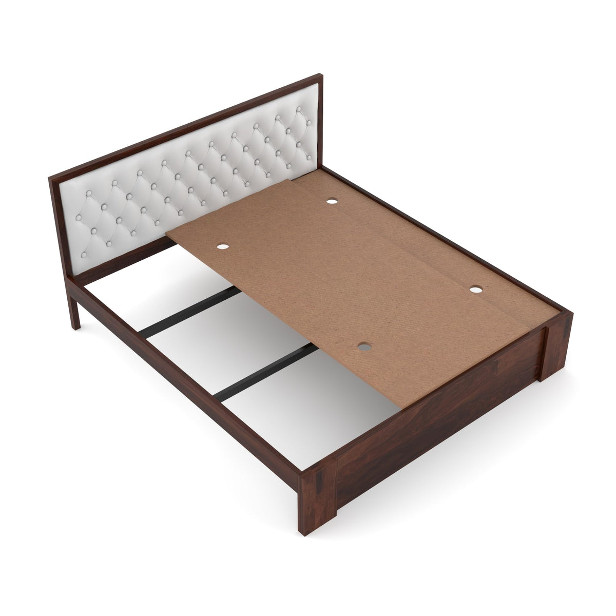 Bhagwati Art Sheesham Wood Bed without Storage – Upholstered Diamond – view 12
