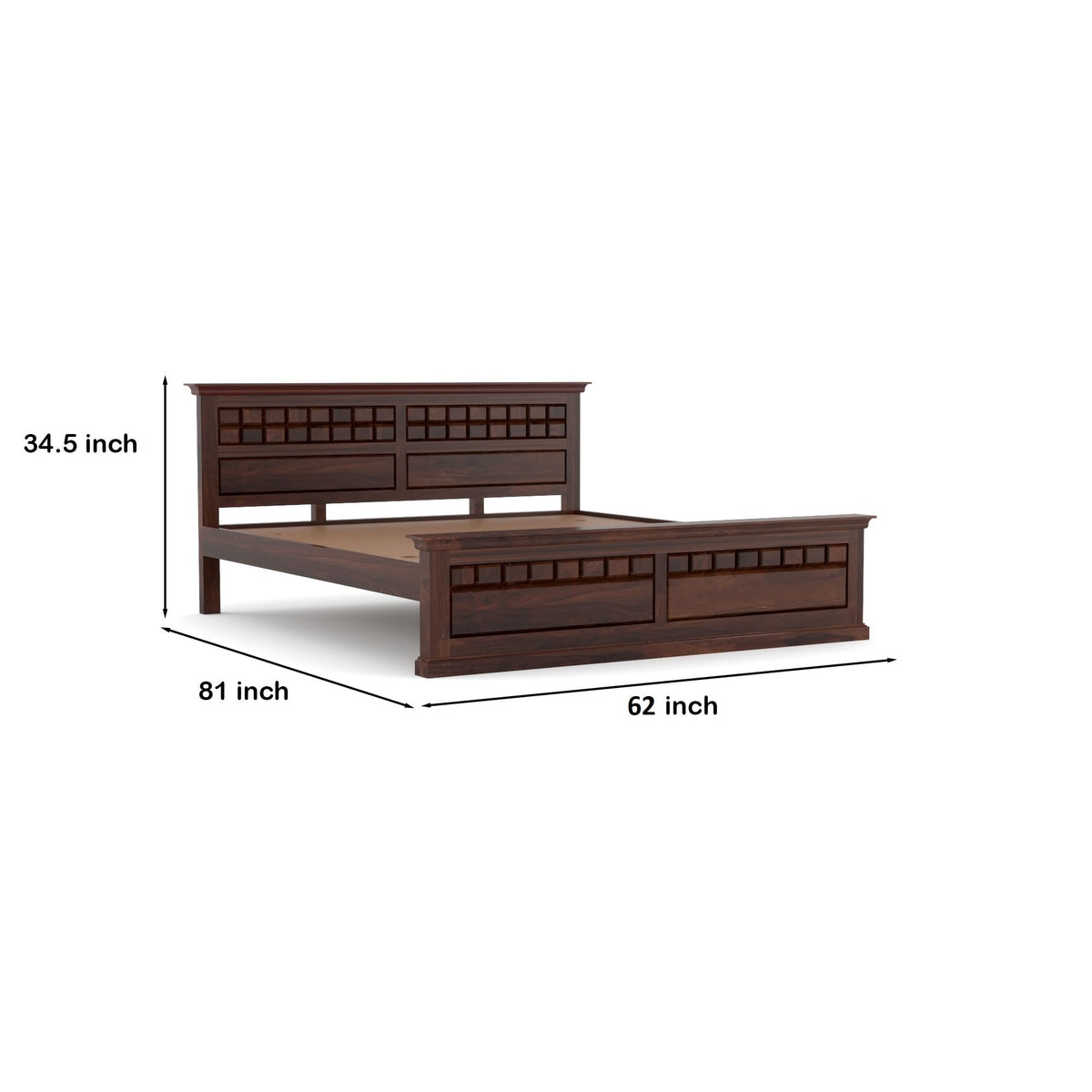 Bhagwati Art Sheesham Wood Bed without Storage – Chocolate Design – view 20