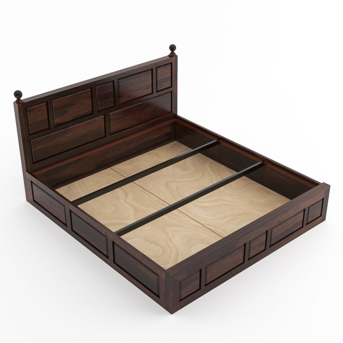 Bhagwati Art Sheesham Wood Bed with Box Storage – Lattu Design – view 21